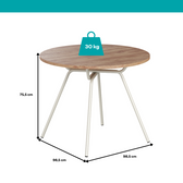 Mesa de Jantar Redonda 1m 1588 Carraro Freijó/Prata - imagem 3