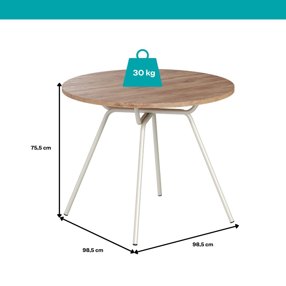 Mesa de Jantar Redonda 1m 1588 Carraro Freijó/Prata - imagem 3