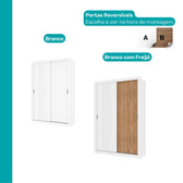 Guarda Roupa Solteiro 2 Portas Darvi Carraro Ripado Branco - imagem 7