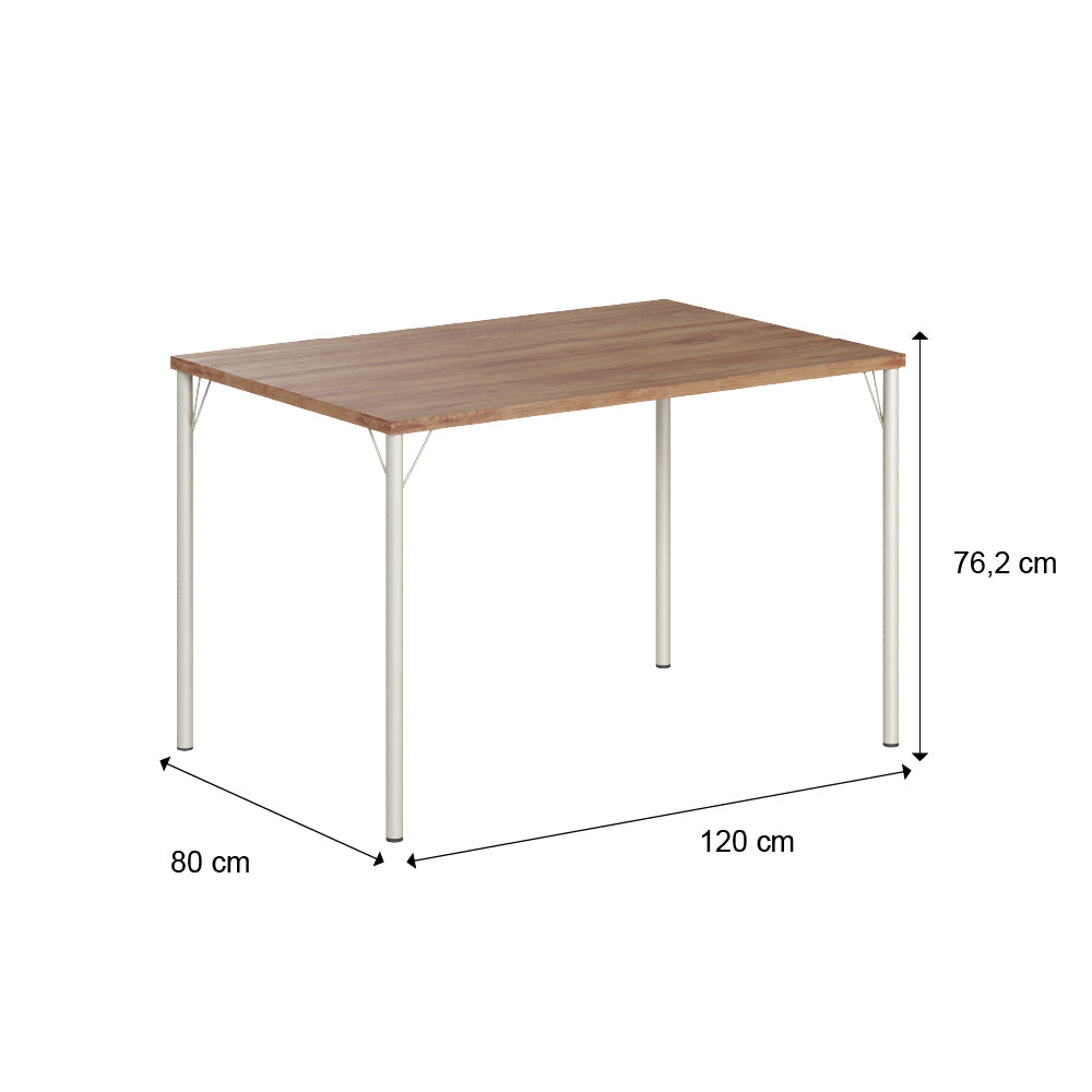Mesa de Jantar Retangular 1,2m 1586 Carraro Freijó/Prata - imagem 2
