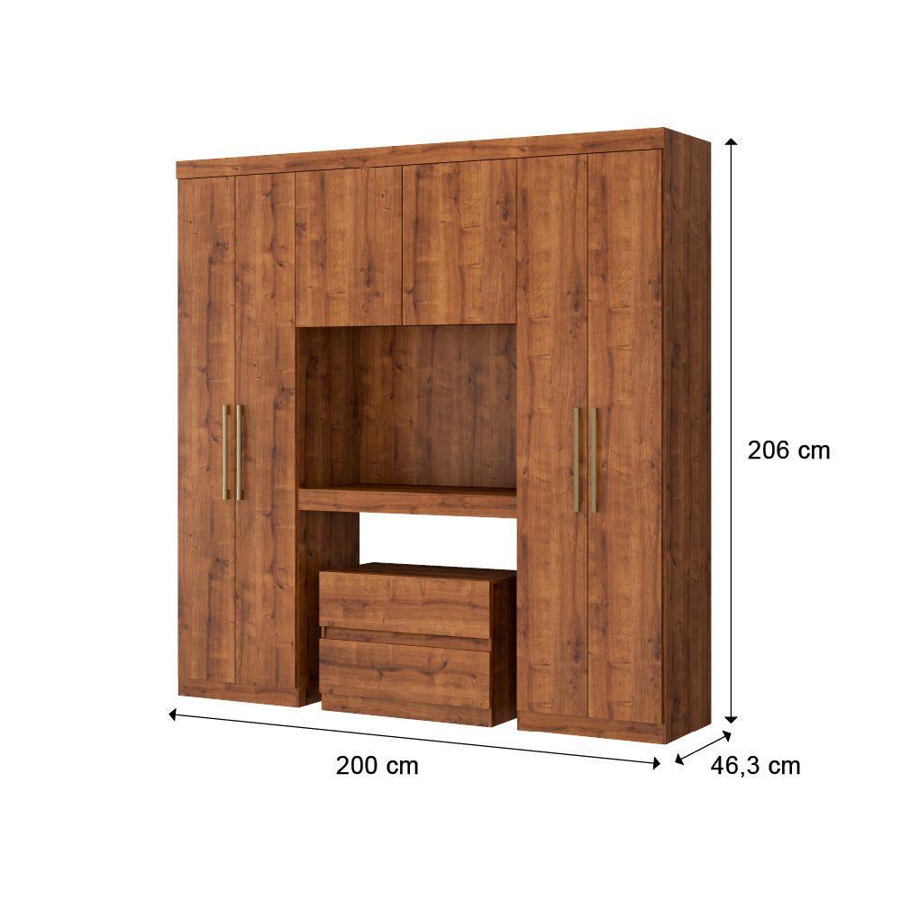 Guarda Roupa Casal 6 Portas 2 Gavetas Porto Native Carraro - imagem 2