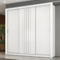 Guarda Roupa Casal 3 Portas Doha Carraro Ripado Branco - imagem 1