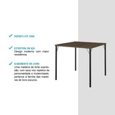 Mesa de Jantar Tampo Madeirado e Tubos Preto Carraro - imagem 4