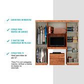 Guarda Roupa Casal 6 Portas 2 Gavetas Porto Native Carraro - imagem 4
