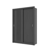 Guarda Roupa Solteiro 2 Portas Darvi Carraro Ripado Preto Touch - imagem 2