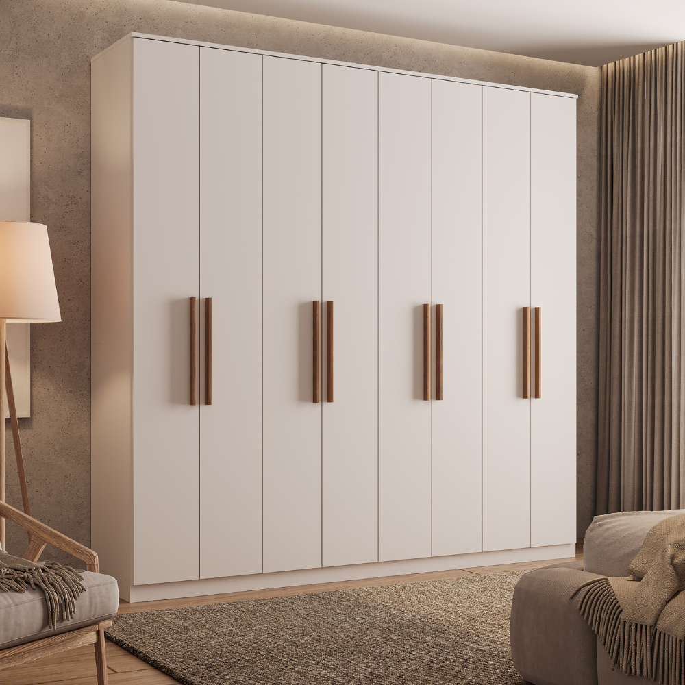 Guarda Roupa Casal com 8 portas e 4 gavetas Austin Carraro Branco - imagem 12