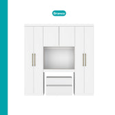 Guarda Roupa Casal 6 Portas 2 Gavetas Porto Branco Carraro - imagem 4
