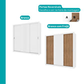 Guarda Roupa Casal 3 Portas Doha Carraro Ripado Branco - imagem 7