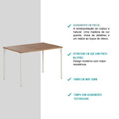 Mesa de Jantar Retangular 1,2m 1586 Carraro Freijó/Prata - imagem 3