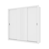 Guarda Roupa Casal 3 Portas Doha Carraro Ripado Branco - imagem 2