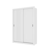 Guarda Roupa Solteiro 2 Portas Darvi Carraro Ripado Branco - imagem 2