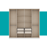 Guarda Roupa Casal com 8 portas e 4 gavetas Austin Carraro Branco - imagem 5