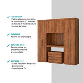Guarda Roupa Casal 6 Portas 2 Gavetas Porto Native Carraro - imagem 3