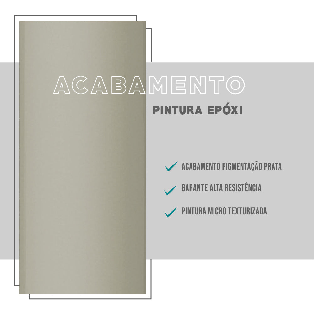 Mesa de Jantar Tampo Freijó e Tubos Prata 1545 Carraro - imagem 6