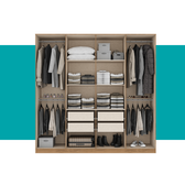 Guarda Roupa Casal com 8 portas e 4 gavetas Austin Carraro Freijó com Off White - imagem 6