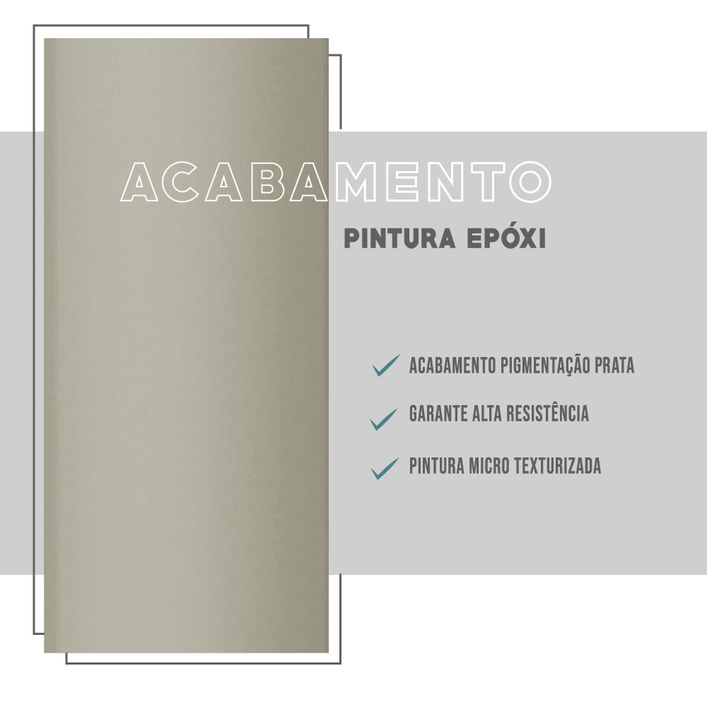 Mesa de Jantar Tampo Freijó e Tubo Prata 1547 Carraro - imagem 6
