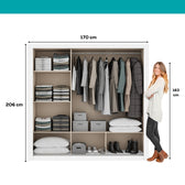 Guarda Roupa Casal 3 Portas Doha Carraro Ripado Branco - imagem 6