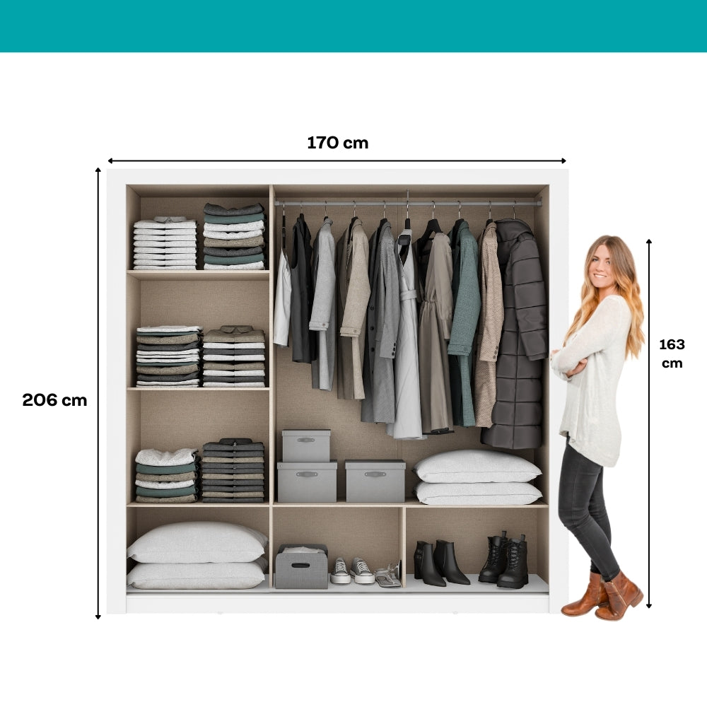 Guarda Roupa Casal 3 Portas Doha Carraro Ripado Branco - imagem 6