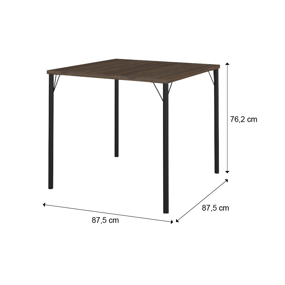 Mesa de Jantar Tampo Madeirado e Tubos Preto Carraro - imagem 2