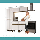 Armário de Cozinha Compacta  Atlanta Apex Carraro Branco