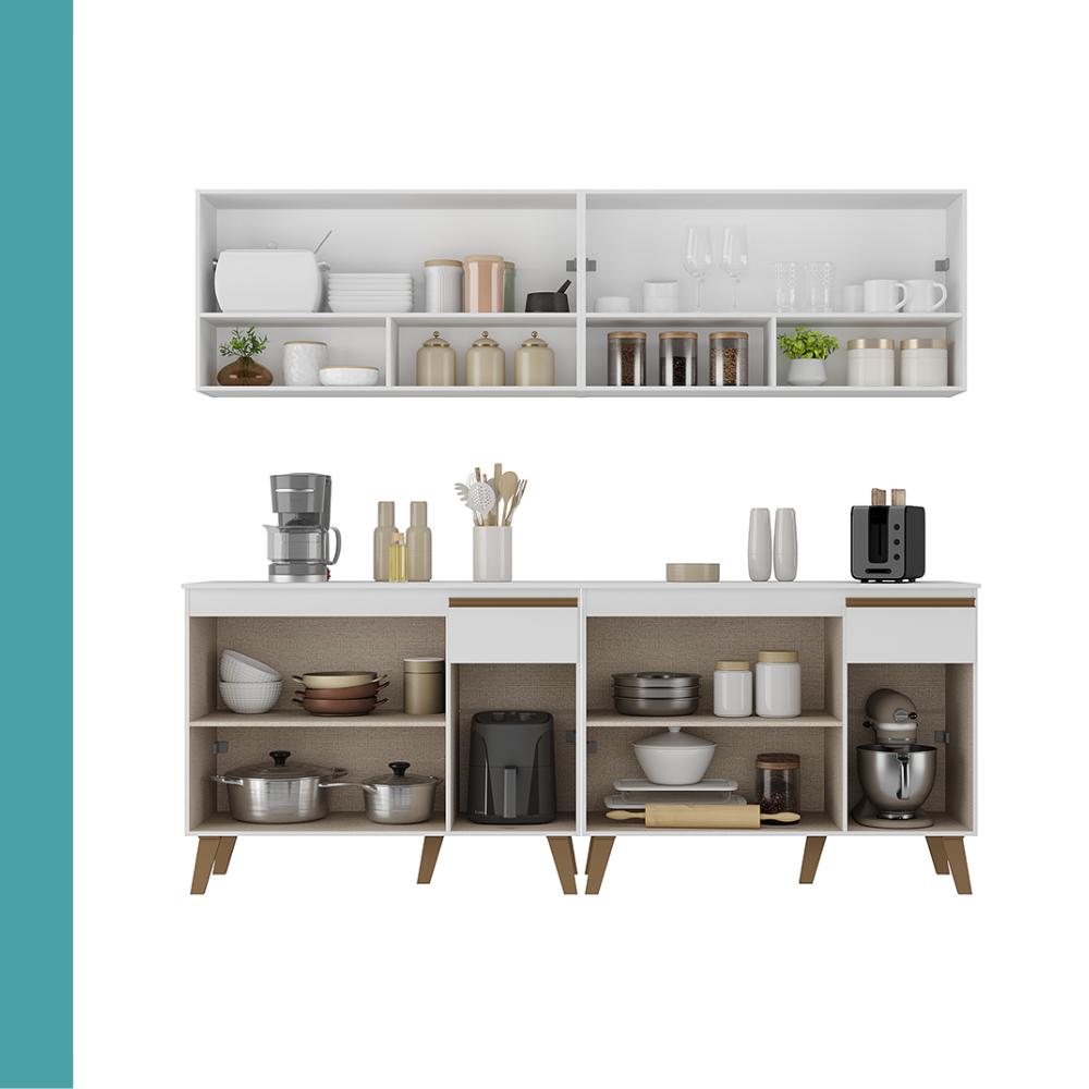 Armário de Cozinha Compacta  Atlanta Foyer Carraro Branco
