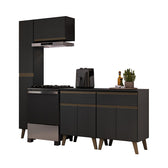 Armário de Cozinha Compacta Atlanta Bridge Carraro Preto Touch