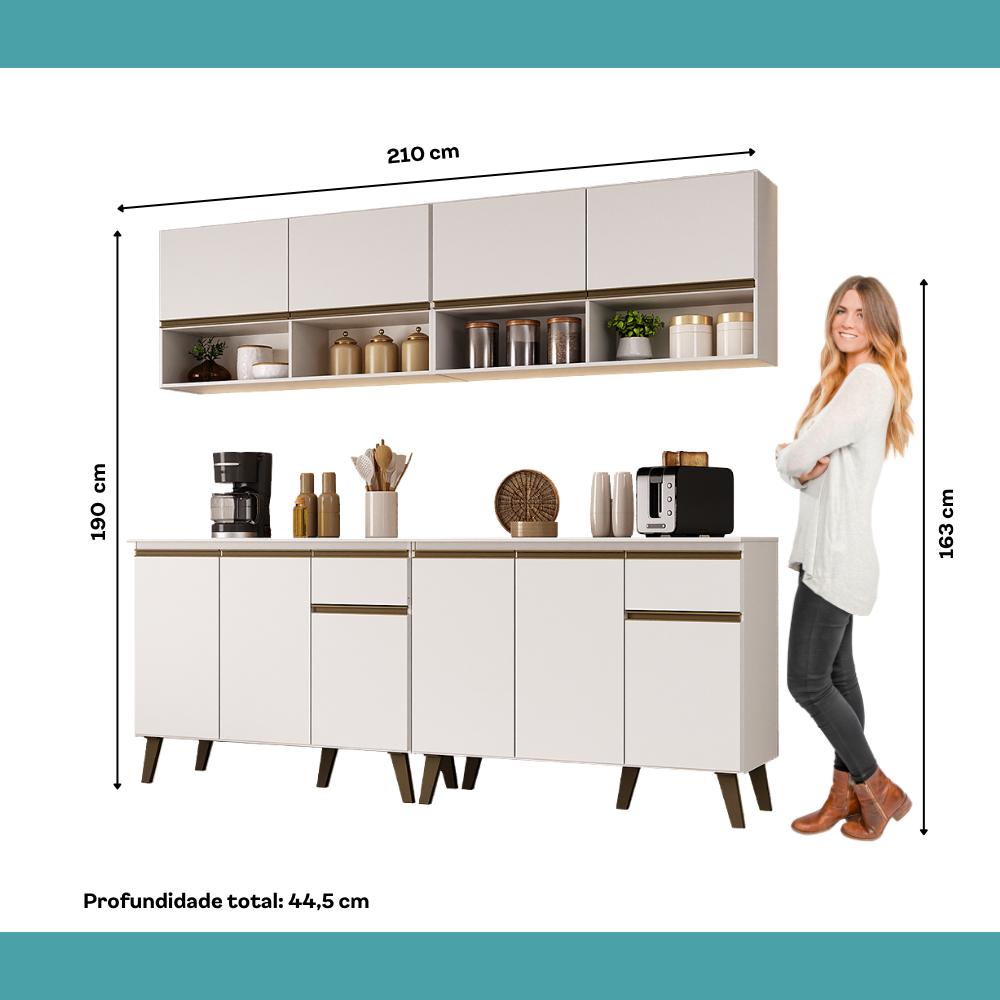 Armário de Cozinha Compacta  Atlanta Foyer Carraro Branco