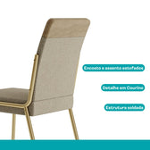 Conjunto Sala de Jantar 4 Cadeiras Georgia Carraro Dourada