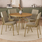 Conjunto Sala de Jantar 4 Cadeiras Verona Carraro Dourado