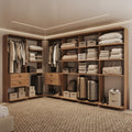 Guarda-Roupas Closet Modulado Alasca 360cm 6 Peças com 4 Gavetas e Cabideiros Freijó Carraro