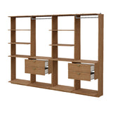 Guarda-Roupas Closet Modulado Alasca Duo 240cm 4 Peças com 4 Gavetas e Cabideiros Freijó Carraro