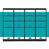 Guarda-Roupas Closet Modulado Alasca 240cm 4 Peças com 12 Prateleiras Preto Touch Carraro