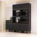 Armário de Cozinha Compacta Atlanta Contour Carraro Preto Touch