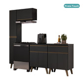 Armário de Cozinha Compacta Atlanta Bridge Carraro Preto Touch