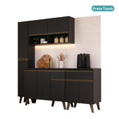 Armário de Cozinha Compacta Atlanta Summit Carraro Preto Touch