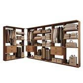 Guarda-Roupas Closet Modulado Alasca 420cm 7 Peças com 6 Gavetas e Cabideiros Freijó Carraro