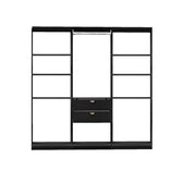 Guarda-Roupas Closet Modulado Alasca One 180cm 3 Peças com 2 Gavetas e Cabideiros Preto Touch Carraro