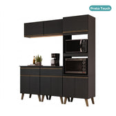 Armário de Cozinha Compacta Atlanta Haus Carraro Preto Touch
