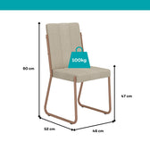 Conjunto Sala de Jantar 4 Cadeiras Tulipa Carraro Off White Rosê