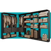 Guarda-Roupas Closet Modulado Alasca 360cm 6 Peças com 6 Gavetas e Cabideiros Preto Touch Carraro