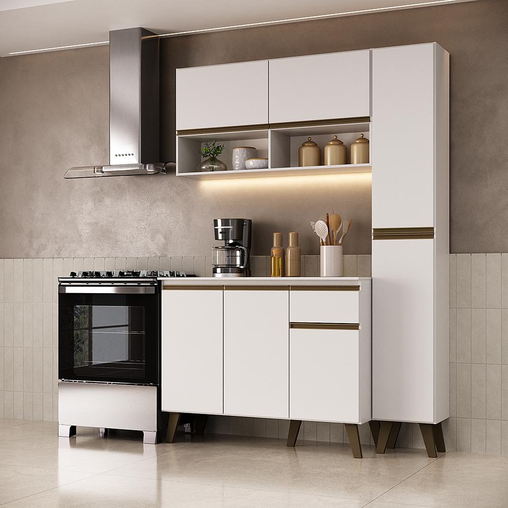 Armário de Cozinha Compacta Atlanta Gallery Slay Carraro Branco