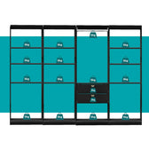 Guarda-Roupas Closet Modulado Alasca 240cm 4 Peças com 2 Gavetas e Cabideiros Preto Touch Carraro