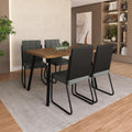 Conjunto Sala de Jantar 4 Cadeiras Isis Carraro Nogal Preto