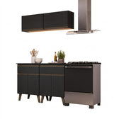 Armário de Cozinha Compacta Atlanta Axis Carraro Preto Touch