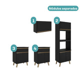 Armário de Cozinha Compacta Atlanta Onyx Carraro Preto Touch