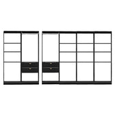 Guarda-Roupas Closet Modulado Alasca One 360cm 6 Peças com 4 Gavetas e Cabideiros Preto Touch Carraro
