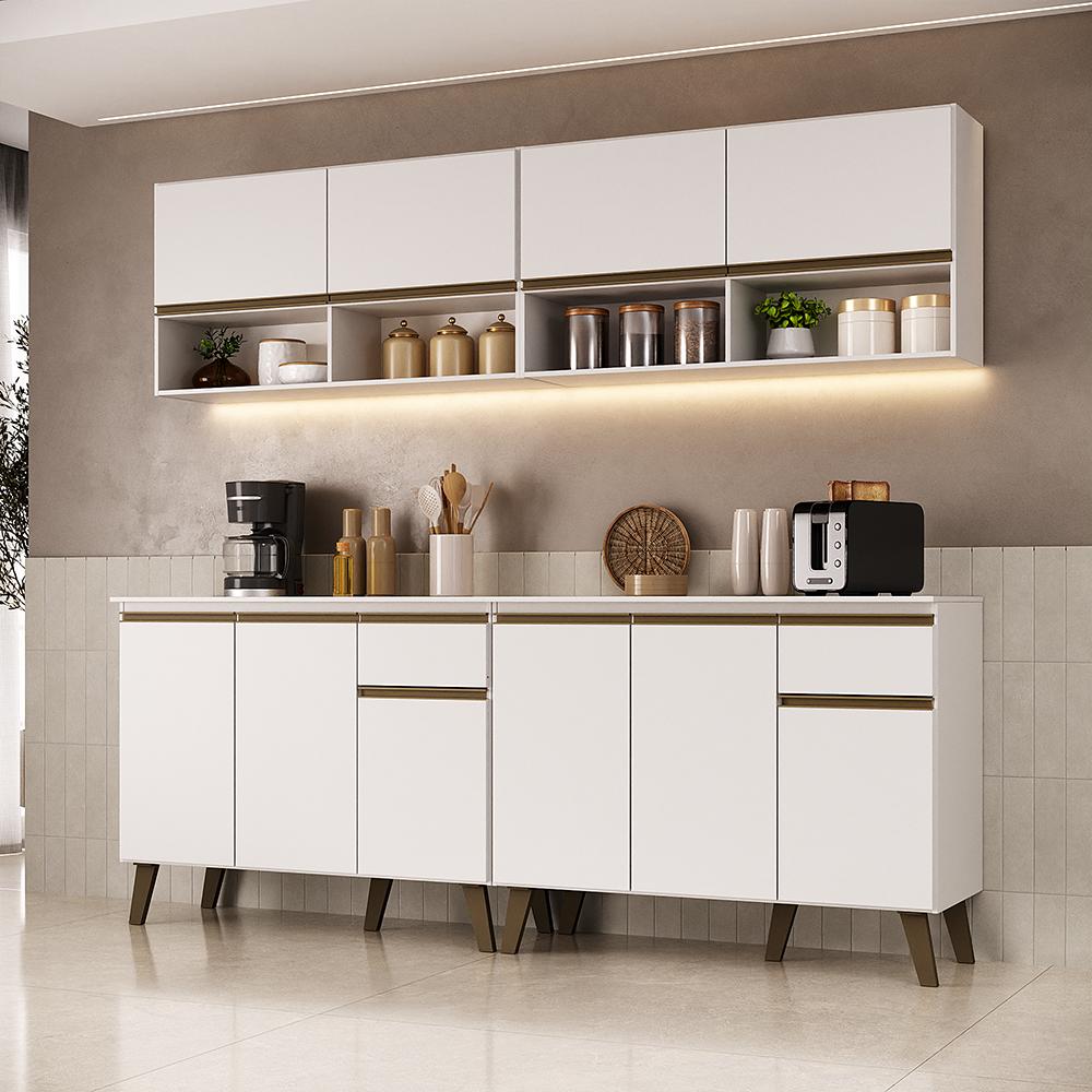 Armário de Cozinha Compacta  Atlanta Foyer Carraro Branco