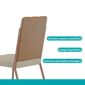 Conjunto Sala de Jantar 4 Cadeiras Isis Carraro Petra Rosê
