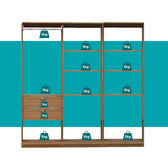Guarda-Roupas Closet Modulado Alasca 180cm 3 Peças com 2 Gavetas e Cabideiros Freijó Carraro