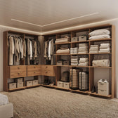 Guarda-Roupas Closet Modulado Alasca 360cm 6 Peças com 6 Gavetas e Cabideiros Freijó Carraro
